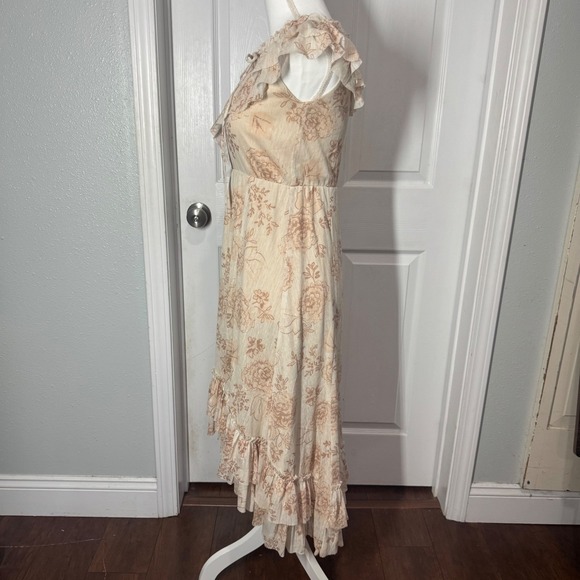 Mia Joy by Joyfolie Floral Ruffle Midi Dress Neutral Floral Girls Size 12 - Picture 4 of 8